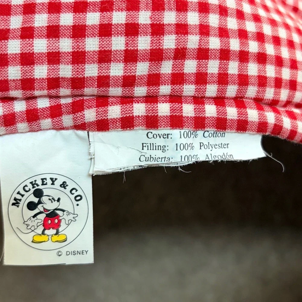 Mickey & Co Disney Quilt Red Gingham Heart Patchwork Bedspread Full Size 84x84
